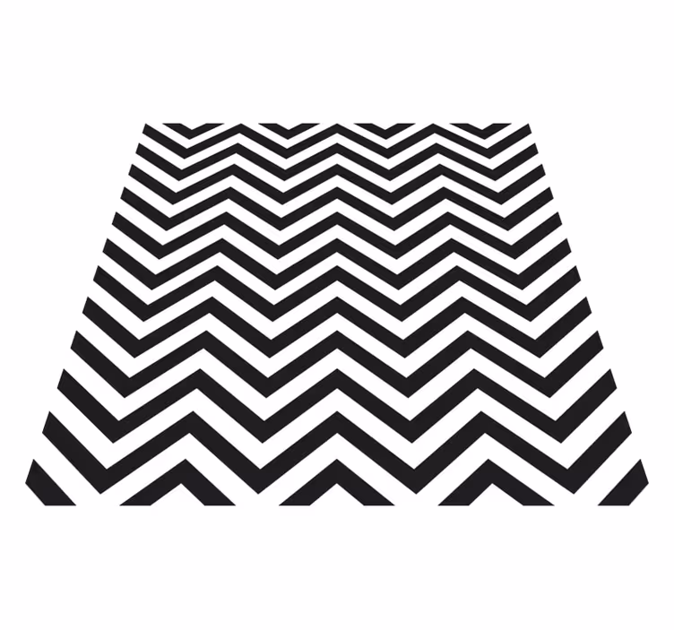 Klassisk svartvit zigzag kvadratisk vinylmatta - Tenstickers
