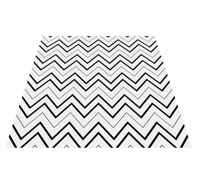 Svart vit zig zag mönster fyrkantig vinylmatta - Tenstickers