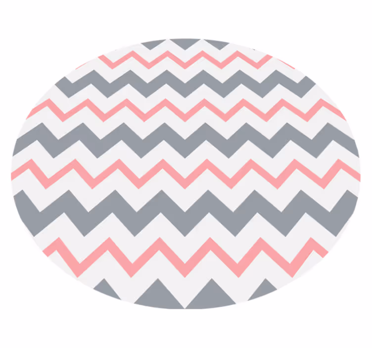 Vinylmatta scandinaviska grå och rosa zigzag - Tenstickers