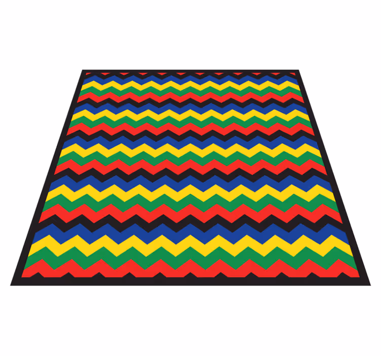 Livligt sicksackelement Vinylmatta geometrisk - Tenstickers
