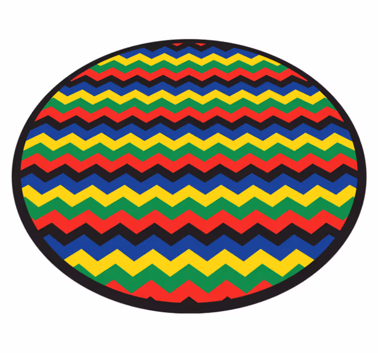 Vinylmatta geometrisk färgglad zigzag stil - Tenstickers