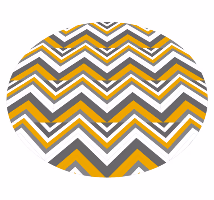 Vinylmatta geometrisk chevron grå och gul - Tenstickers