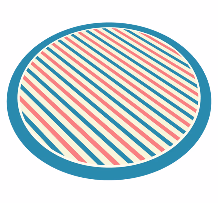 Vinlymatta randiga cirkulärt diagonalmönster - Tenstickers