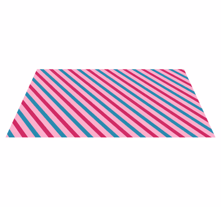 Vinylmatta randiga blå och rosa diagonaler - Tenstickers