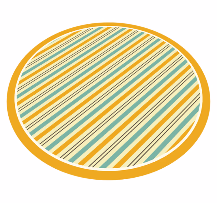 Vinlymatta randiga cirkulära gula nyanser - Tenstickers