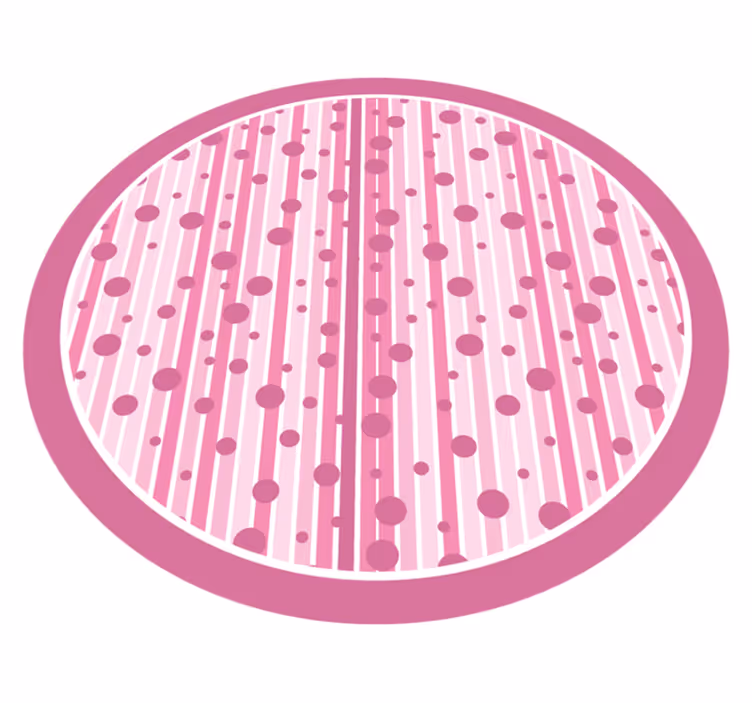Vinylmatta daghem rosa randiga prickar - Tenstickers