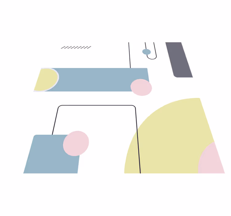 Vinylmatta minimalistisk abstrakta pastellformer - Tenstickers