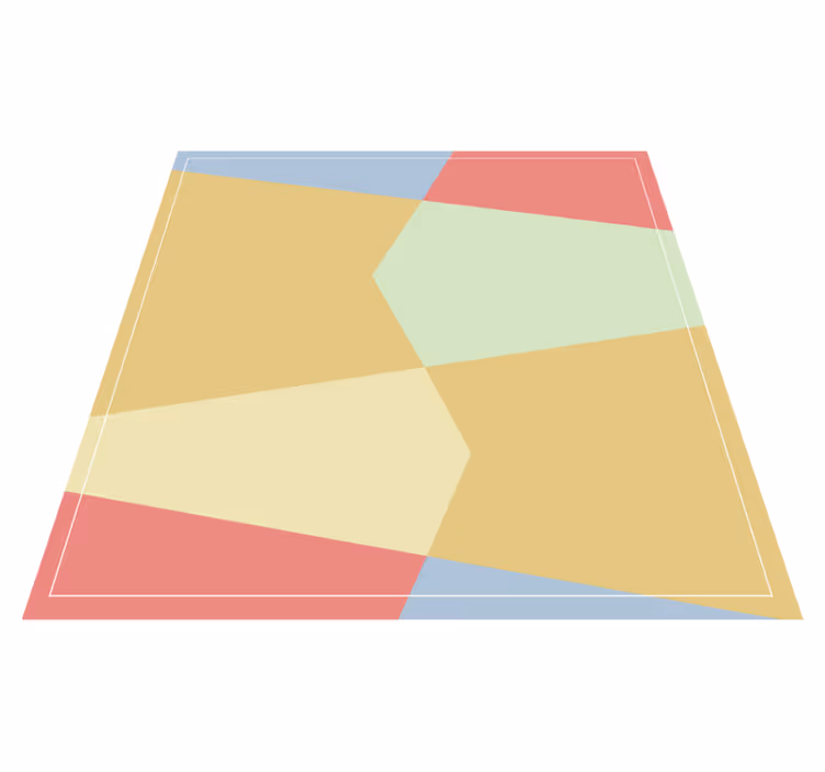 Pastell geometrisk färgblock fyrkantig vinylmatta - Tenstickers