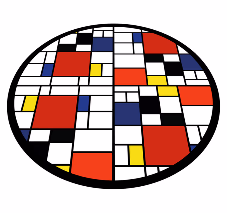Vinylmatta modern färgblocklayout - Tenstickers