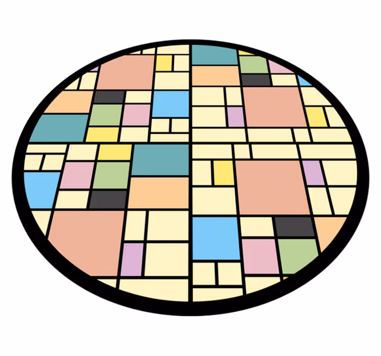 Färgglatt blockmönster Vinylmatta geometrisk - Tenstickers