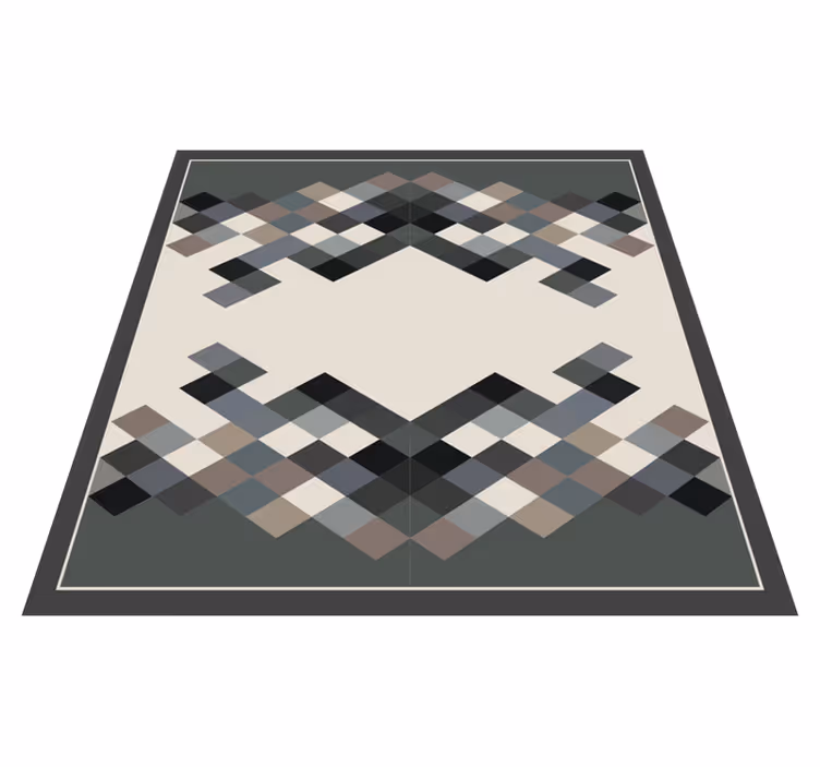 Modernt fyrkantigt mönster Vinylmatta geometrisk - Tenstickers