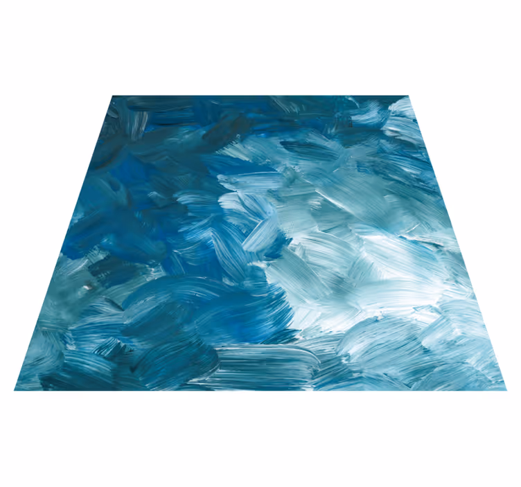 Oceaniska penseldrag vinylmatta - Tenstickers