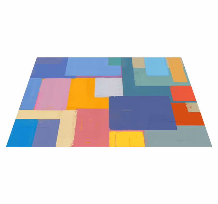 Livfullt blockarrangemang Vinylmatta geometrisk - Tenstickers