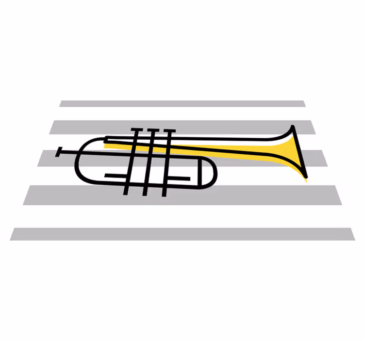 Snygg trumpetillustration Vinlymatta randiga - Tenstickers