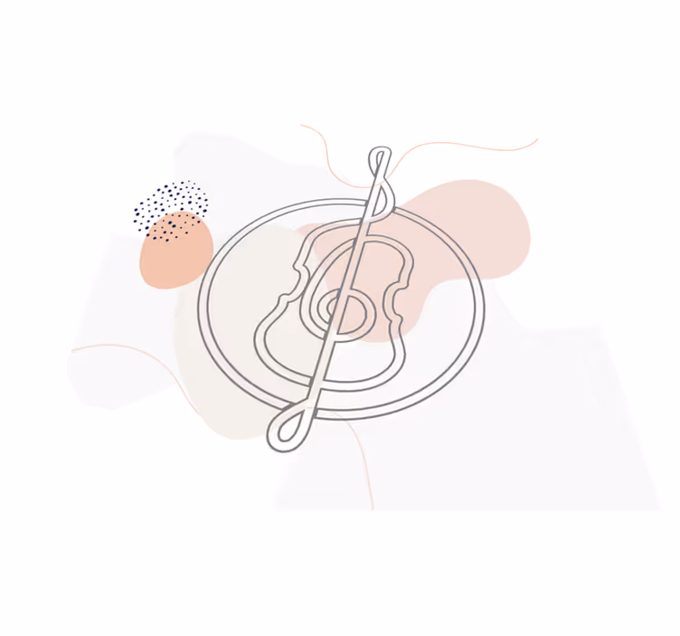 Musiknotkontur Vinylmatta modern - Tenstickers