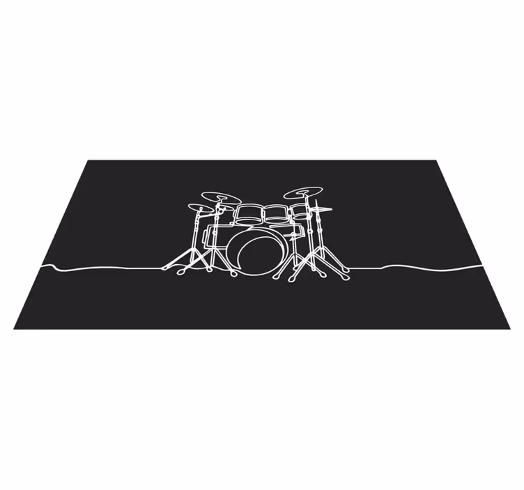 Trumset siluett Vinylmatta Ungdom - Tenstickers