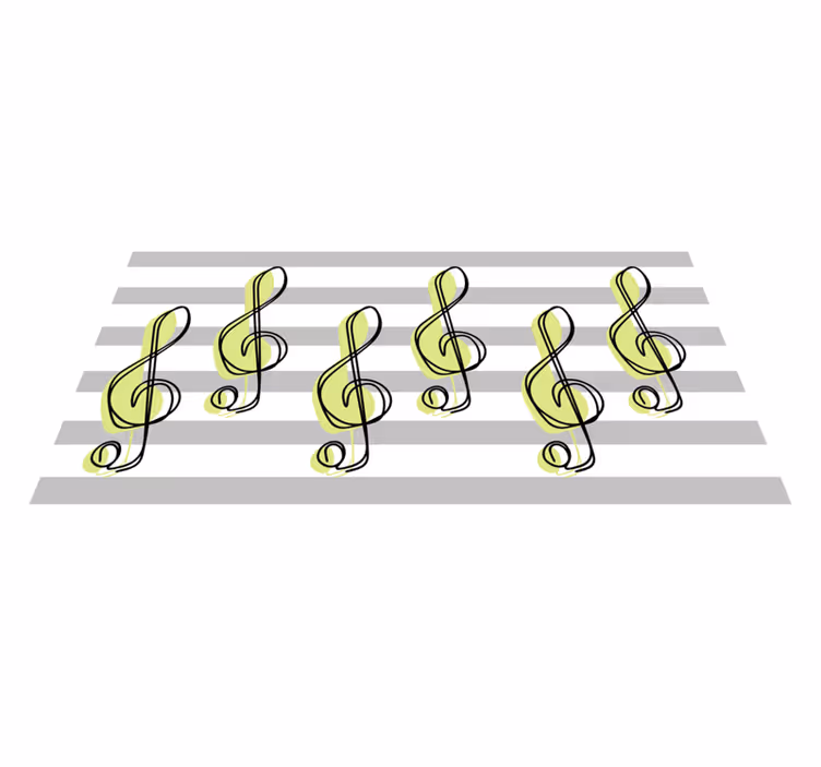 Musikaliska noter mönster Vinlymatta randiga - Tenstickers