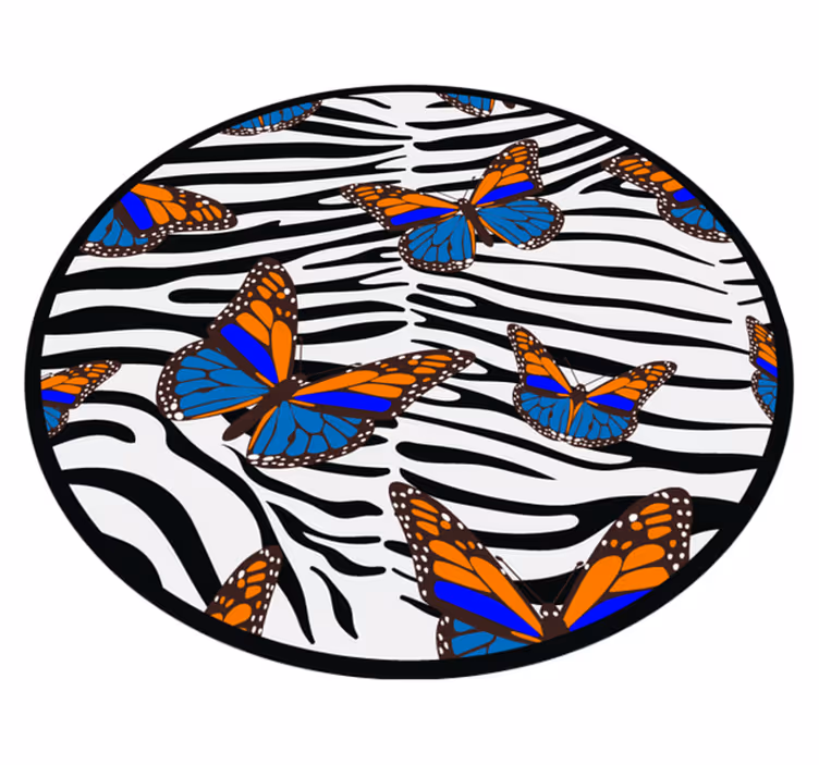 Fjärilszebraränder Vinylmatta djurtryck - Tenstickers