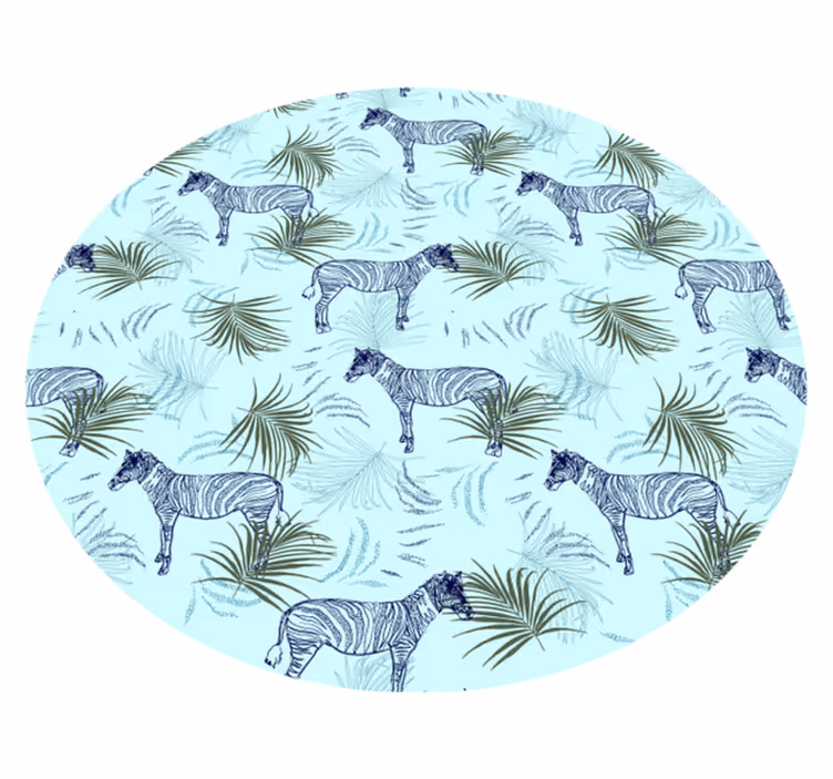 Vinylmatta djur zebra och löv - Tenstickers