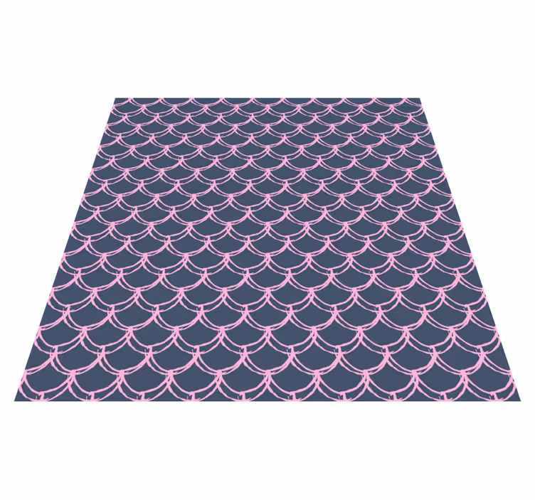 Vinylmatta badrum i rosa scallop linjer - Tenstickers