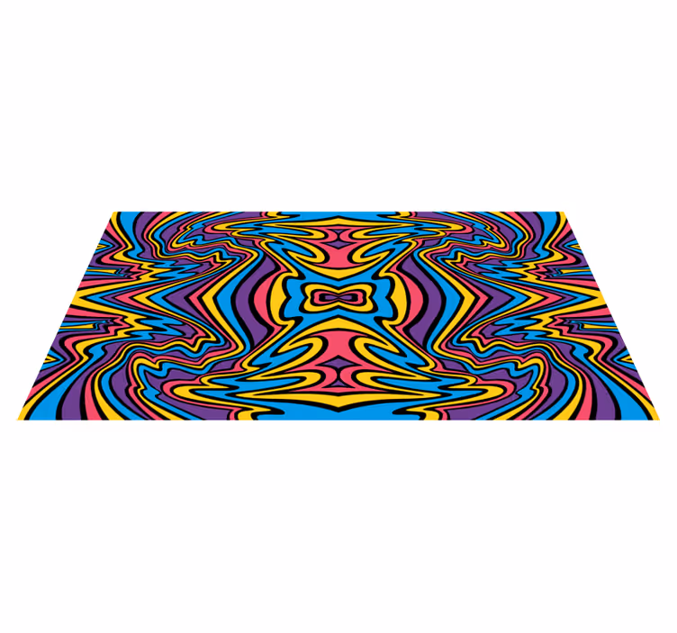 Levande färger groovy lines modern matta - Tenstickers