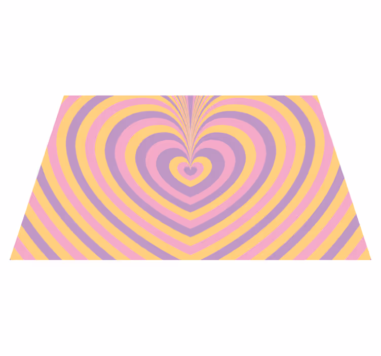 Psykedelisk groovy heart modern matta - Tenstickers
