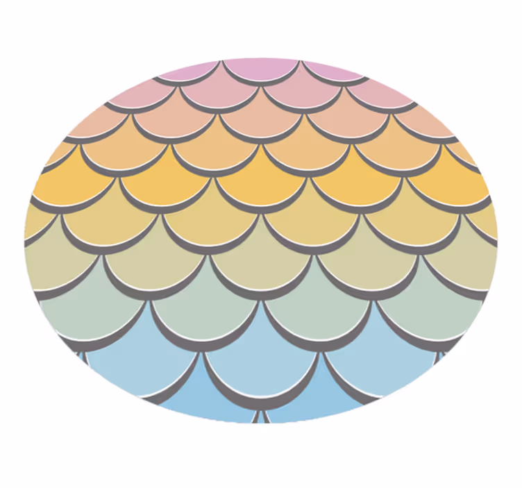 Färgglada fiskfjäll vinylmatta - Tenstickers