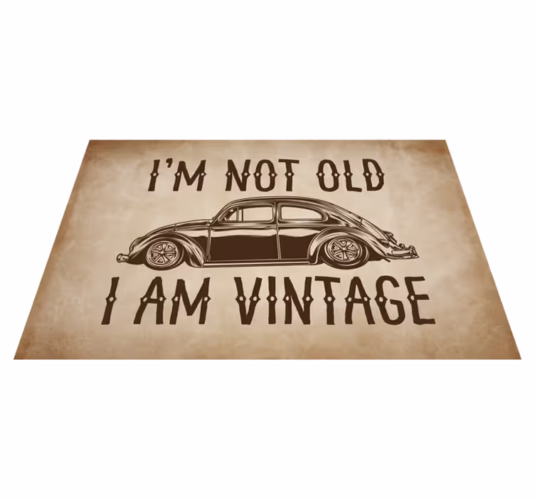 Inte gammal men vintage rolig design anpassad matta - Tenstickers