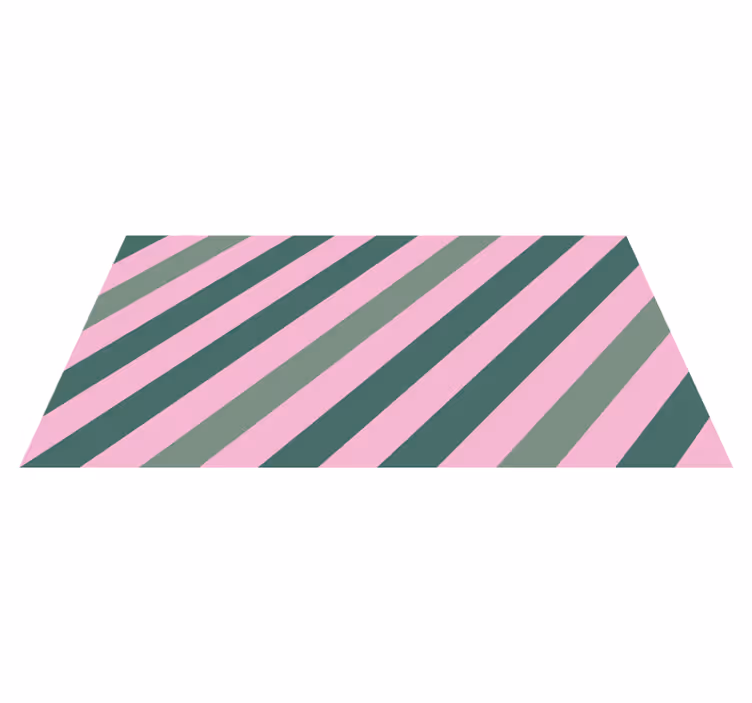 Diagonala rosa ränder Vinylmatta foajé - Tenstickers