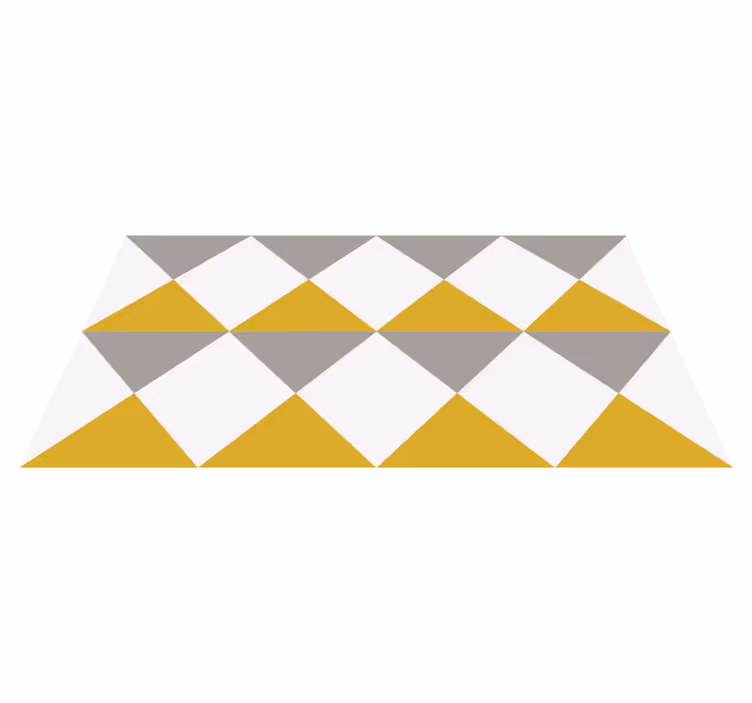 Grå och gula diamanter Vinylmatta geometrisk - Tenstickers
