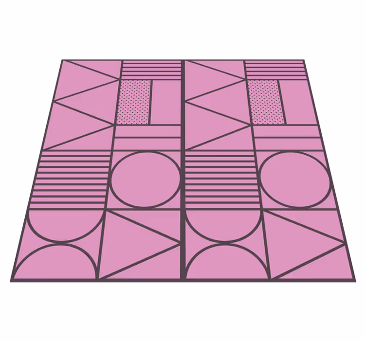 Rosa former motiv Vinylmatta geometrisk - Tenstickers