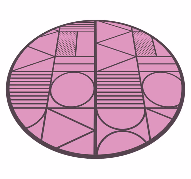 Rosa former Vinylmatta geometrisk - Tenstickers