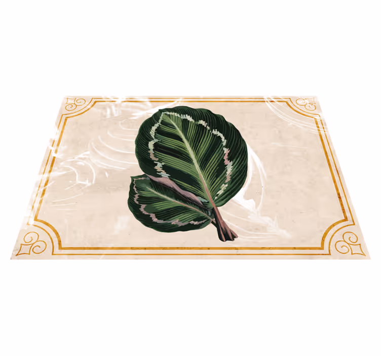 Elegans med bladmotiv Vinylmatta natur - Tenstickers