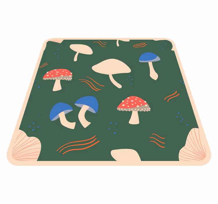 Röd och vit svamp natur vinyl matta - Tenstickers
