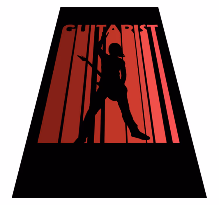 Gitarrist siluett Vinylmatta textur - Tenstickers