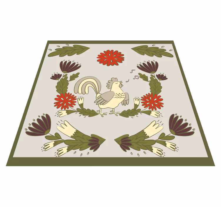 Folklore tupp Vinylmatta djur - Tenstickers