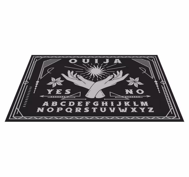 Svart och vitt ouija board vintage matta - Tenstickers