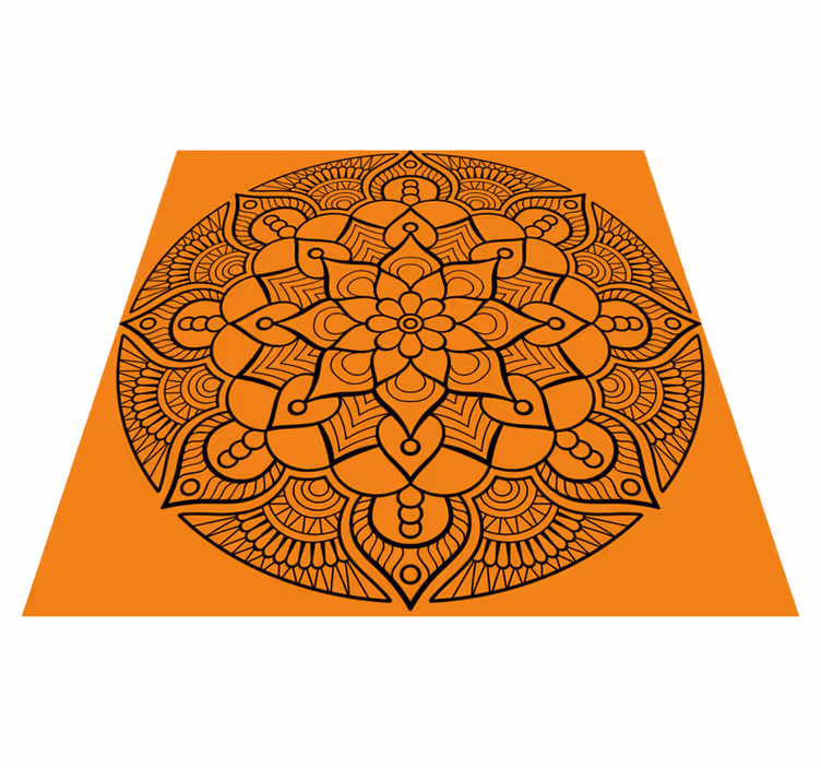 Orange mandalamönster Vinylmatta Mandala - Tenstickers
