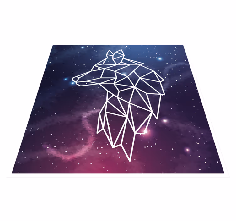 Multicolor cosmos wolf etnisk matta - Tenstickers