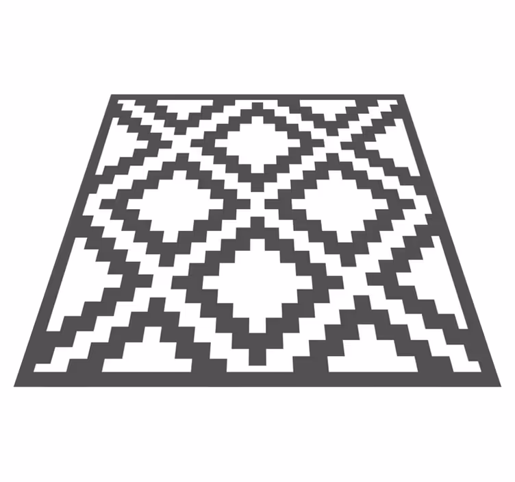 Svart diamantmönster Vinylmatta geometrisk - Tenstickers