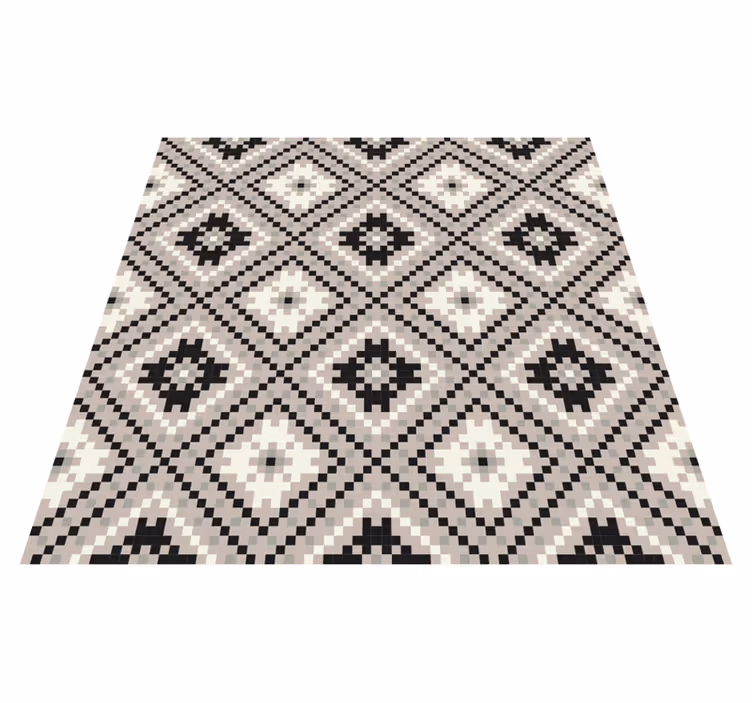 Beige rhombus nordisk design etnisk matta - Tenstickers