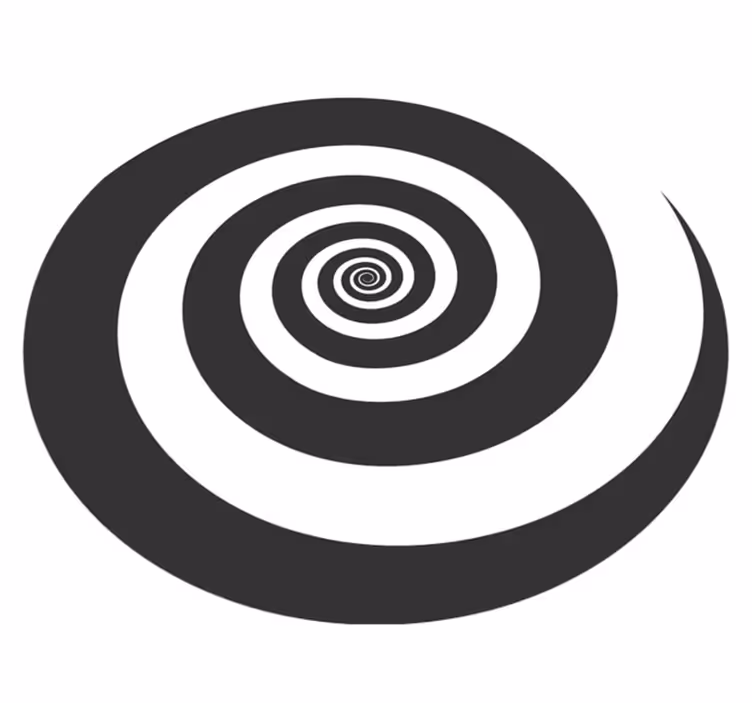 Svartvitt hypnotisk retro tonåring vinylmatta - Tenstickers