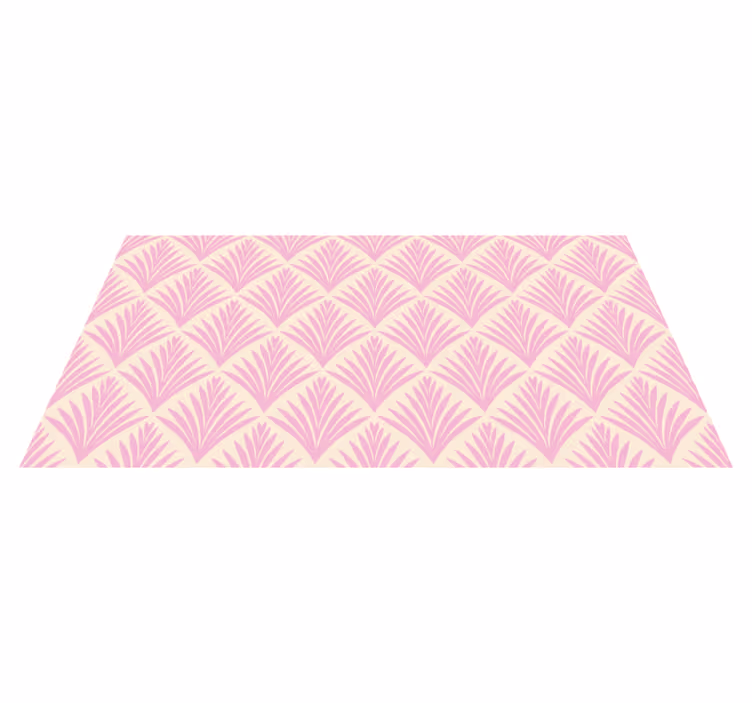 Snyggt rosa mönster Vinylmatta blommor och växter - Tenstickers