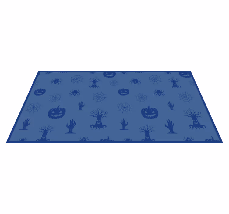 Blå halloween tecken rektangulär matta - Tenstickers