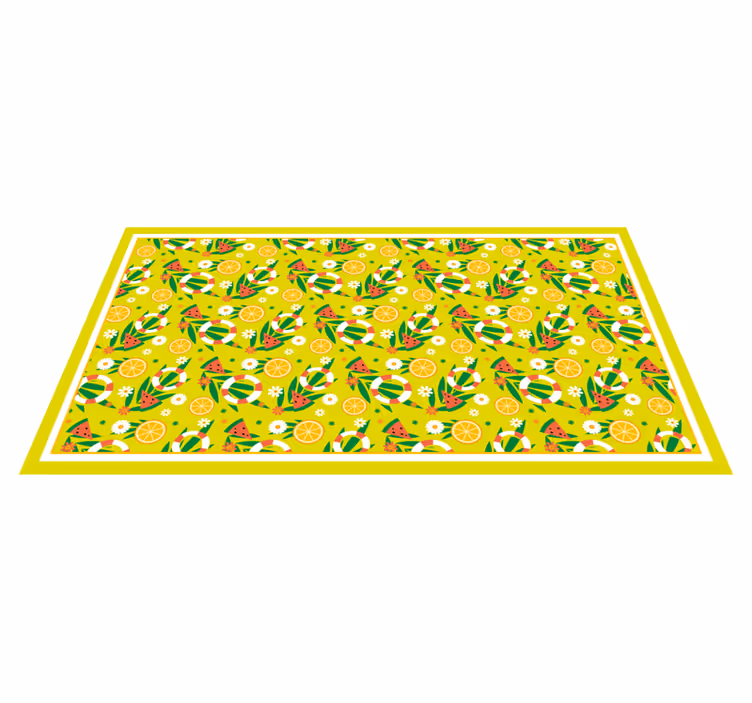 Ljusa citrusmönster Vinylmatta Mosaik - Tenstickers