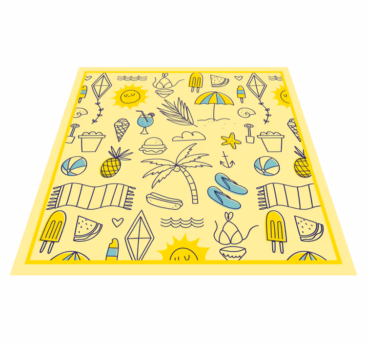 Handritad enkel sommar mönster modern matta - Tenstickers