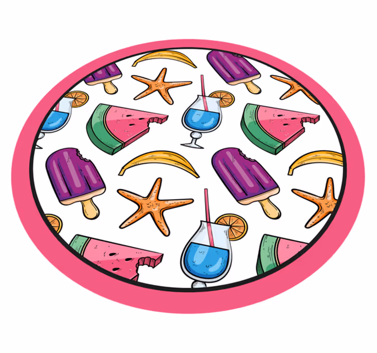 Handritad sommar vattenmelon mönster modern matta - Tenstickers