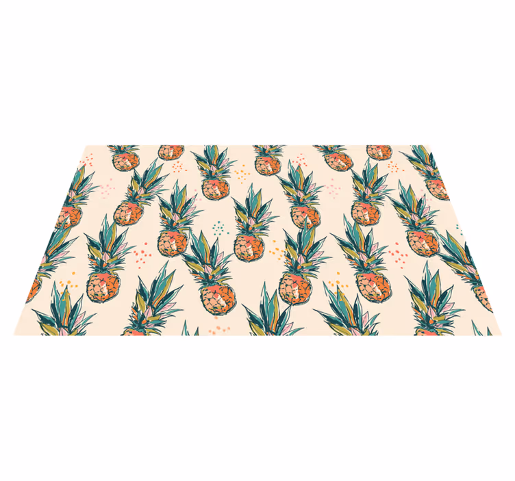 Tropiskt ananasmönster Vinylmatta blommor och växter - Tenstickers