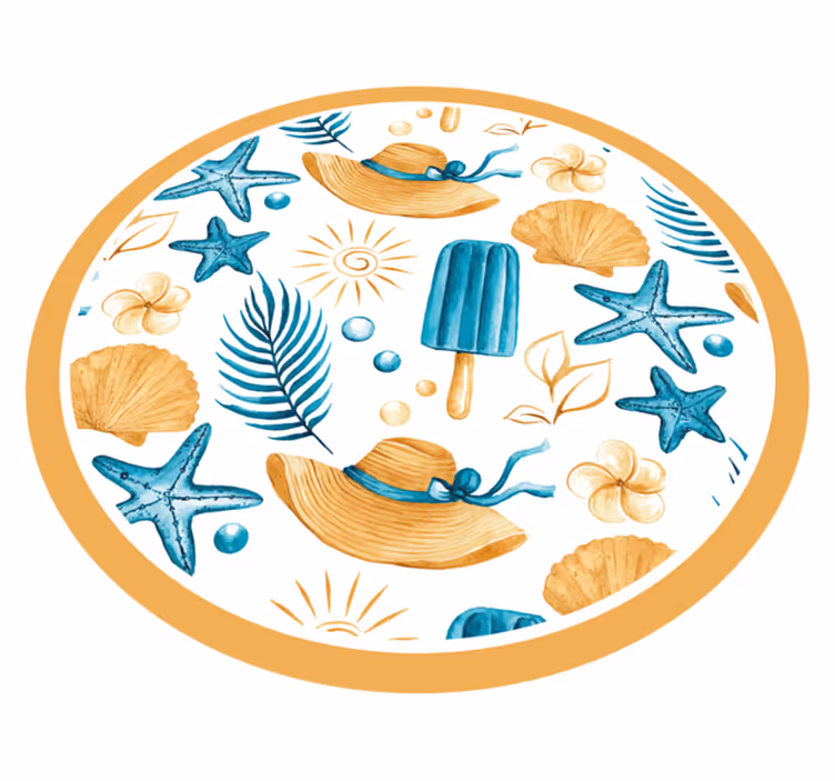 Sommarsemestervibbar Vinylmatta natur - Tenstickers