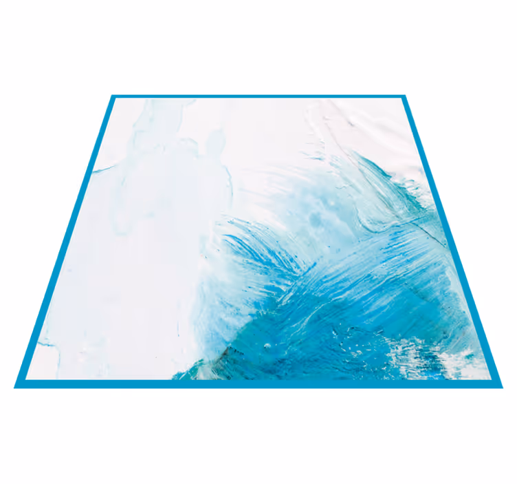 Aqua penseldrag vinylmatta - Tenstickers